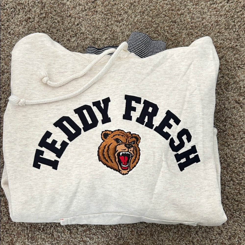 Teddy Fresh Cream Hoodie with Bear Design